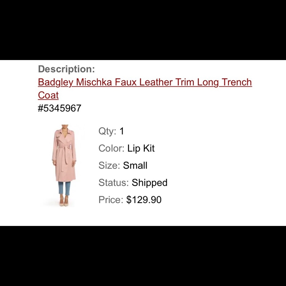 Badgley Mischka Long Trench Coat -Size: S